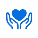Compassionate home care support represented by hands holding a heart